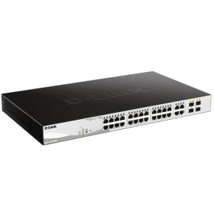D-Link DGS-1210-28MP 28-Port Gigabit L2+ Managed PoE+ Switch, 24 PoE+ Gigabit ports and 4 SFP ports